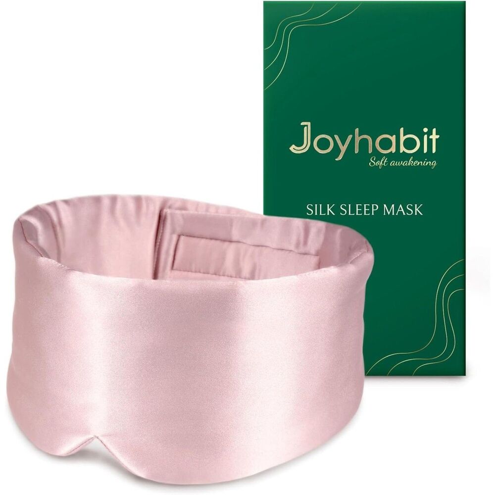 Joyhabit 100% Mulberry Silk Ultra Soft Sleep mask w/Adjustable Band - Lotus Pink